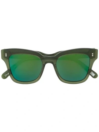 Chimi Squared Mirrored Sunglasses In Green