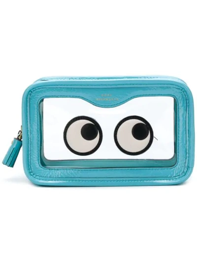 Anya Hindmarch Rainy Day Eyes Makeup Pouch In Blue