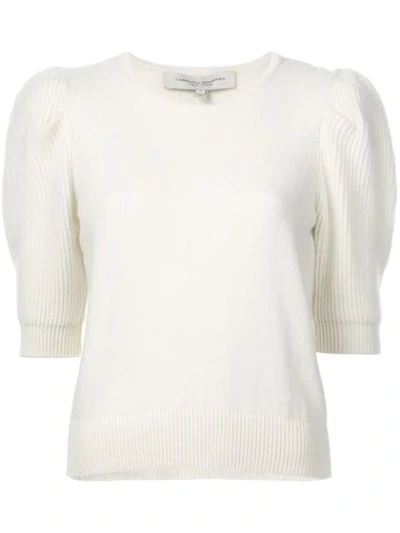 Carolina Herrera Short Sleeve Knit - White