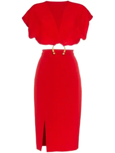 Haney Kerr Cut-out Dress - Red