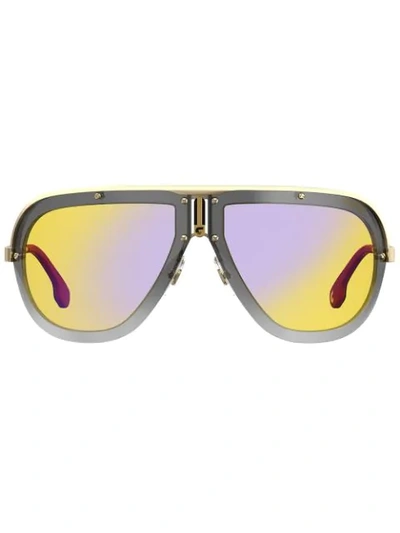 Carrera 66mm Americana Shield Sunglasses In Gold Yelllow