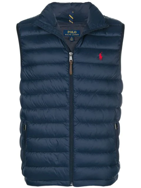 Polo Ralph Lauren Navy Quilted Shell Gilet In Blue | ModeSens