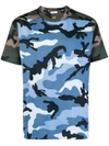 Valentino Camouflage Print T-shirt - Blue
