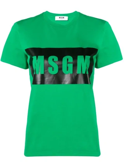 Msgm T-shirt Mit Logo-print In Green