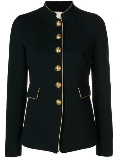 Pinko Piped Military Style Blazer In Black