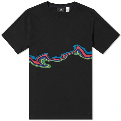 Paul Smith Wave Stripe Tee In Black