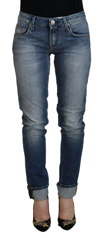 Acht Sleek Skinny Low Waist Denim Women's Jeans In Blue