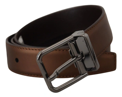 Dolce & Gabbana Elegant Bronze Leather Men's Belt