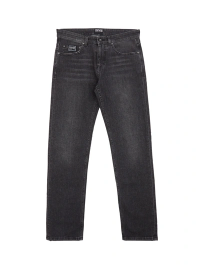 Versace Jeans Sleek Black Washed Denim Slim Fit Men's Pants