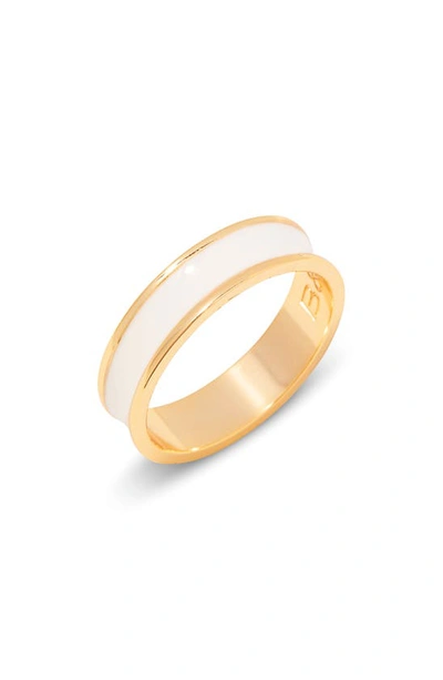Brook & York Madison Enamel Ring In Gold/cream