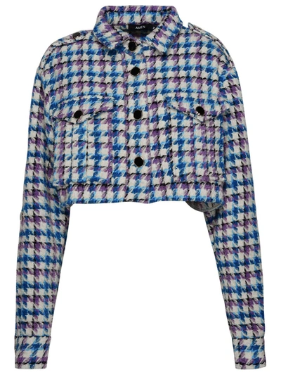 Amen Camicia Crop Tweed In Multicolor
