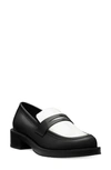 Stuart Weitzman Palmer Bold Loafer In Black/ White