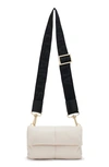 Allsaints Ezra Logo Strap Leather Crossbody Bag In Desert White
