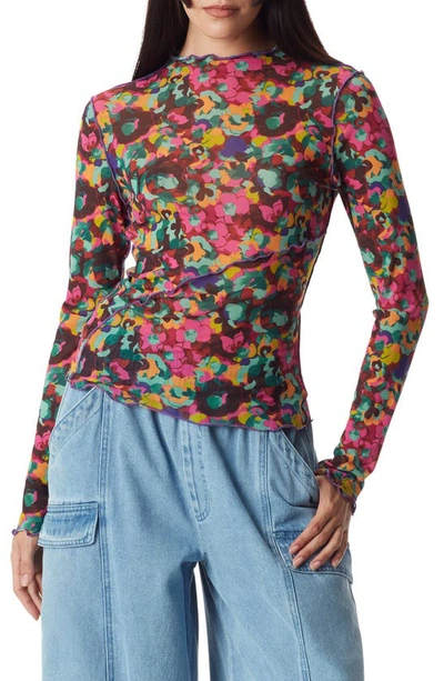 Circus Ny Trinity Long Sleeve Top In Galapagos Green - Daisy Glitch