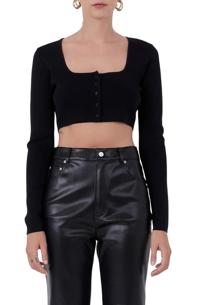 Endless Rose Rib Crop Top In Black