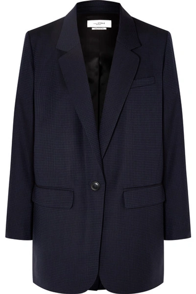 Isabel Marant Étoile Nerix Houndstooth Wool Blazer In Midnight Blue