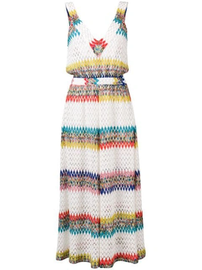 Missoni Chevron-patterned Woven Jumpsuit In White