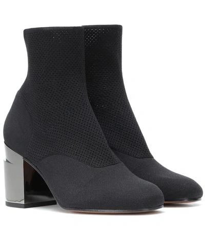 Clergerie Keane Stretch-knit Ankle Boots In Black