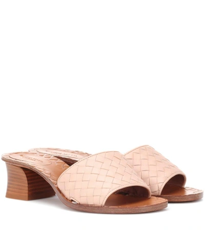 Bottega Veneta Intrecciato Leather Sandals In Pink