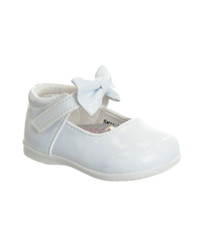 Josmo Kids' Little Girls Bow Detail Round Toe Dress Shoes In White Patent
