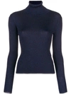 Marco De Vincenzo Ribbed Turtle Neck Sweater In Blue