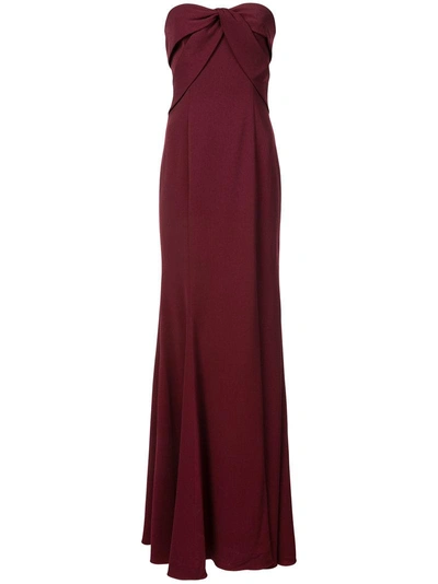 Jay Godfrey Cambrigde Strapless Dress In Red