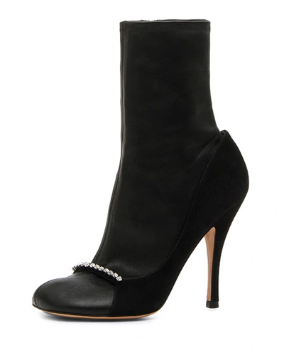 Valentino Garavani Ring-toes Napa And Suede Stretch Sock Booties