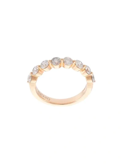 Anita Ko Floating Diamond Ring In Neutrals ,metallic