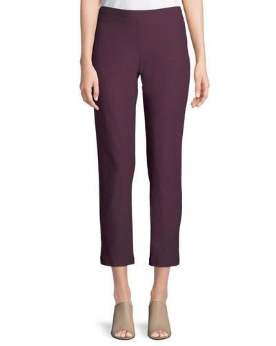 Eileen Fisher Washable Stretch-crepe Slim Ankle Pants, Plus Size In Raisonette
