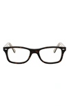 Ray Ban 55mm Square Blue Light Blocking Glasses In Brown Multi