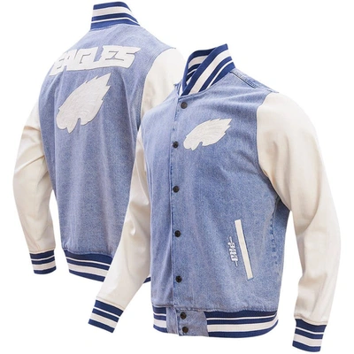 Pro Standard Denim Philadelphia Eagles Varsity Blues Full-snap Varsity Jacket