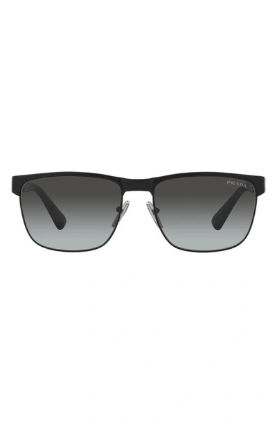 Prada 58mm Square Sunglasses In Matte Black