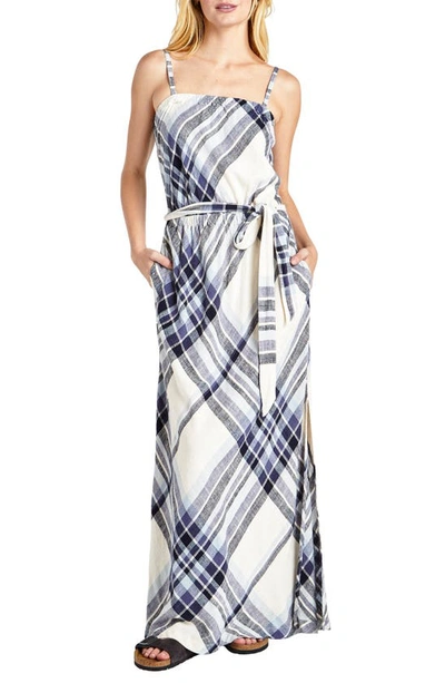 Splendid Annalise Plaid Maxi Dress In Dusty Blue Plaid