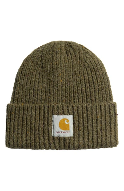 Carhartt Anglistic Wool & Cotton Cuff Beanie In Speckled Highland