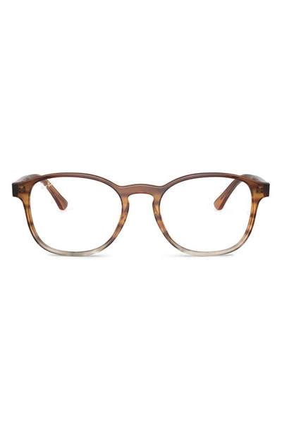 Ray Ban 52mm Phantos Optical Glasses In Brown/ Yellow