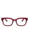 Ray Ban Chad 54mm Rectangular Optical Glasses In Transparent Red