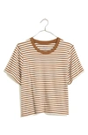 Madewell Softfade Cotton Boxy Crop T-shirt In Pecan Shell