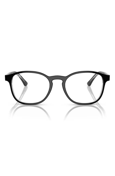 Ray Ban 52mm Phantos Optical Glasses In Trans Black