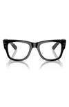 Ray Ban Mega Wayfarer 51mm Square Optical Glasses In Black