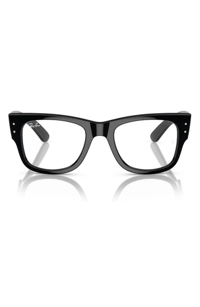 Ray Ban Mega Wayfarer 51mm Square Optical Glasses In Black