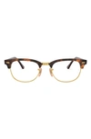 Ray Ban 53mm Square Clubmaster Optical Glasses In Red Havana