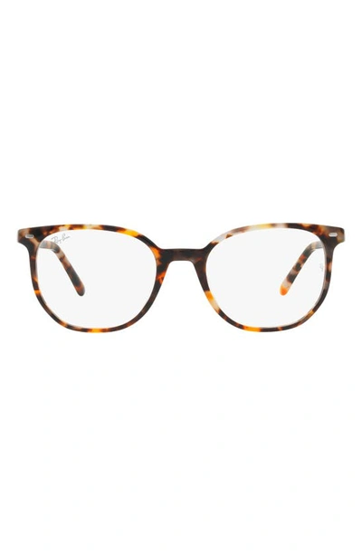 Ray Ban Elliot 48mm Irregular Optical Glasses In Brown Havana