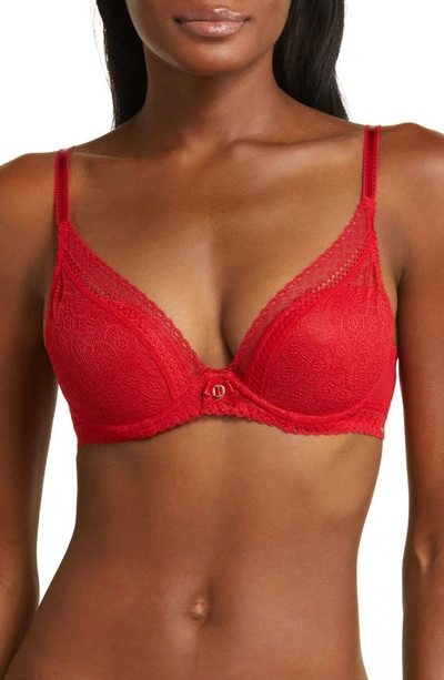 Chantelle Lingerie Festivite Underwire Contour Bra In Scarlet