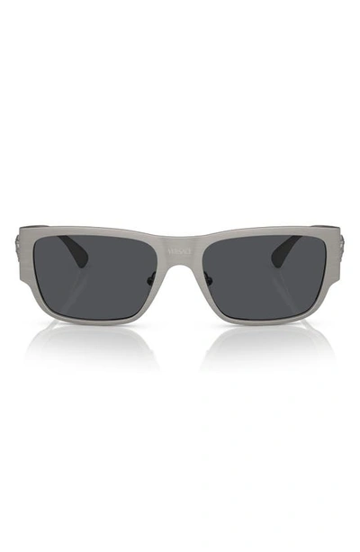 Versace 56mm Square Sunglasses In Gunmetal