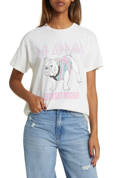 Vinyl Icons Def Leppard Rocked Cotton Graphic T-shirt In Marshmallow