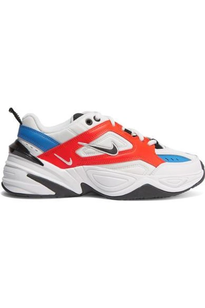 Nike M2k Tekno Leather And Neoprene Sneakers In White