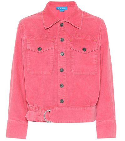 M.i.h. Jeans Paradise Cropped Button-front Corduroy Jacket In Skittle Pink