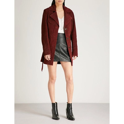 Free People Agent 99 Bordeaux Suede Jacket