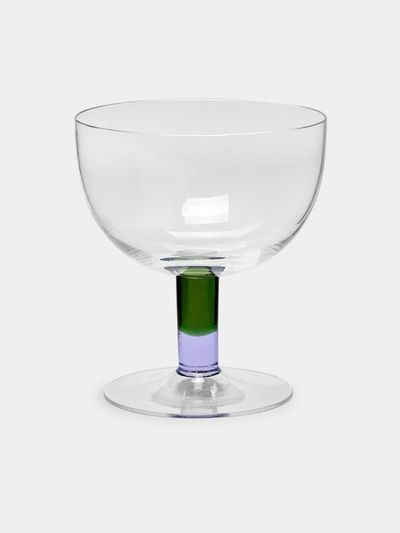 Nasonmoretti Archive Revival Hand-blown Murano Footed Glass In Green