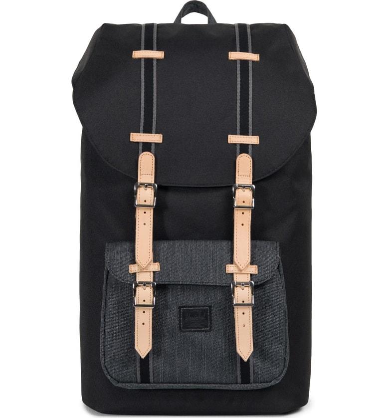 herschel little america black denim